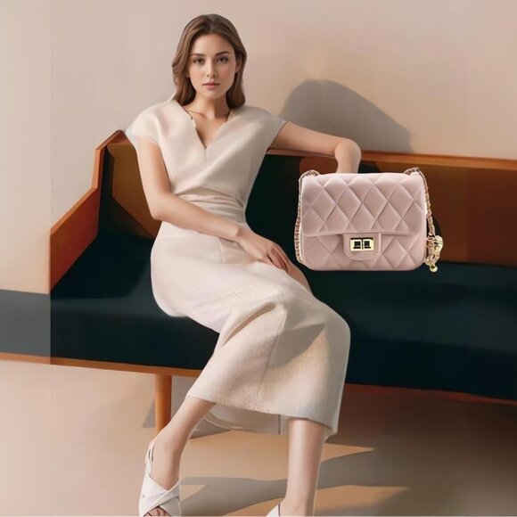 Leather Quilted Crossbody Purse Small Bag Women Stylish Gift - Picture 2 of 7